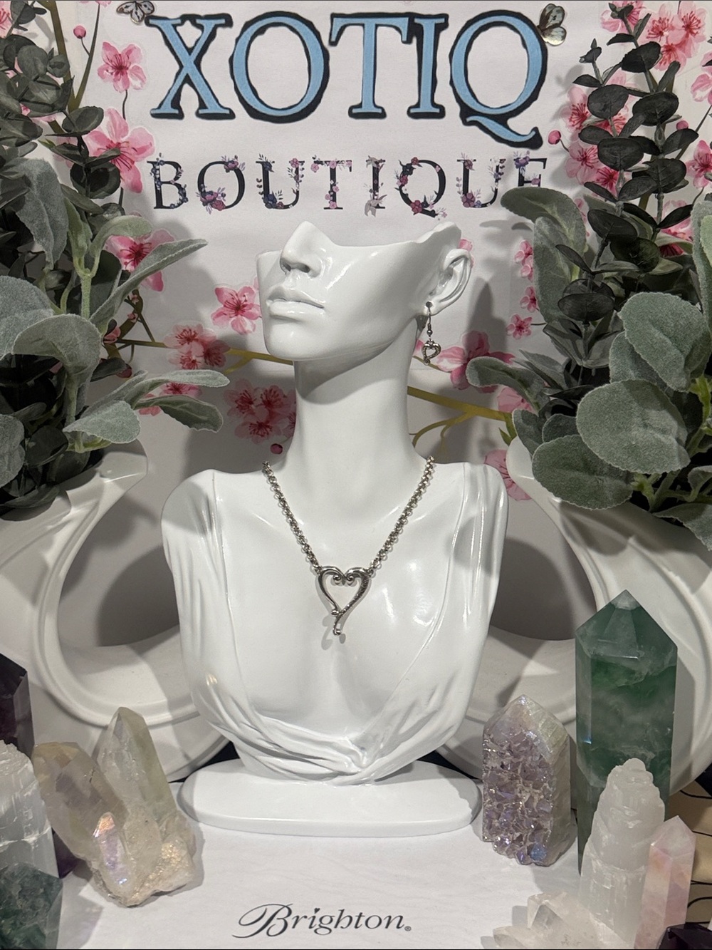 💜 Brighton Set VTG SLVR ‘Adore Me’ Heart Necklace & Earrings!